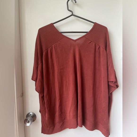 Anthropologie Clara Knit Top Linen Blend Size S V-Neck Short Sleeve - Picture 9 of 12